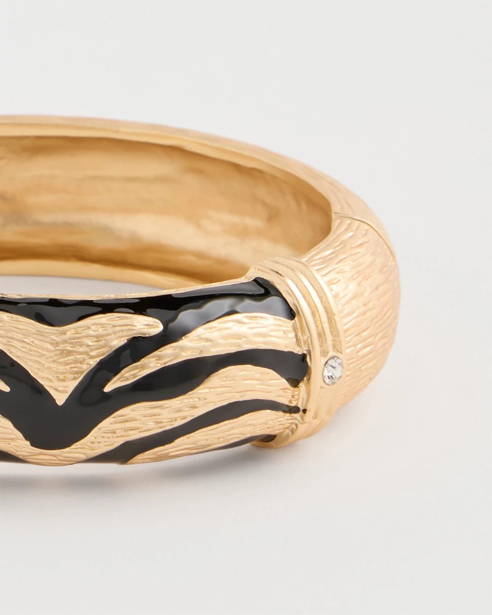 Chico's Tiger Hinge Cuff Bracelet Black/Gold