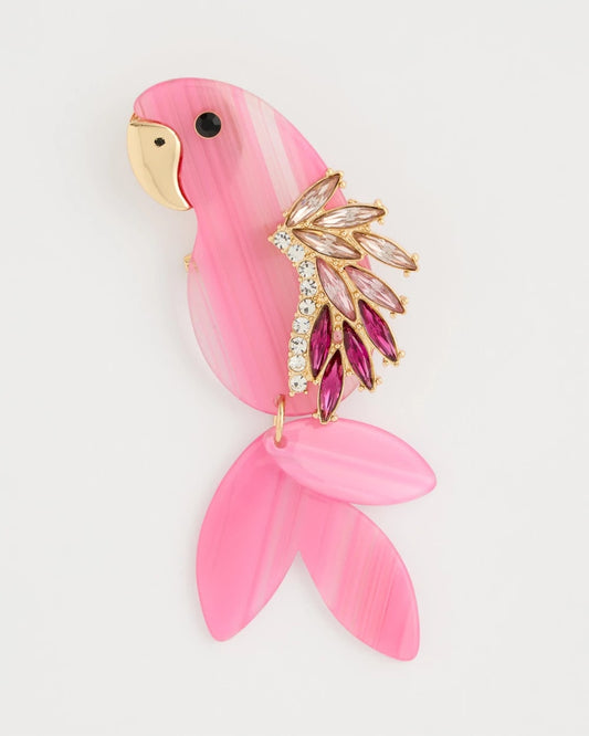 Chico's Chic Pink Parrot Brooch Pink