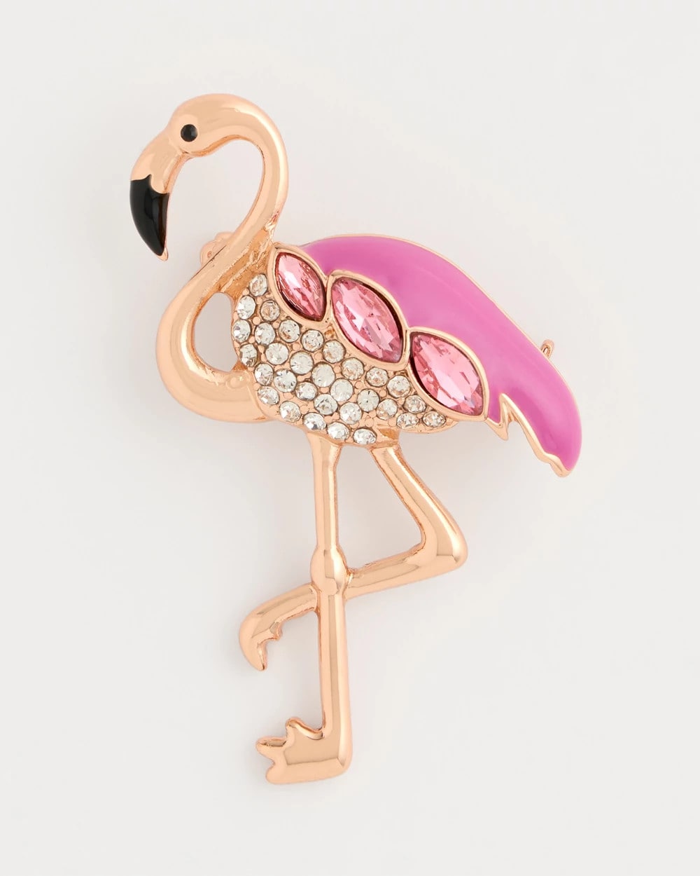 Chico's Faux Pink Diamond Flamingo Brooch Pink