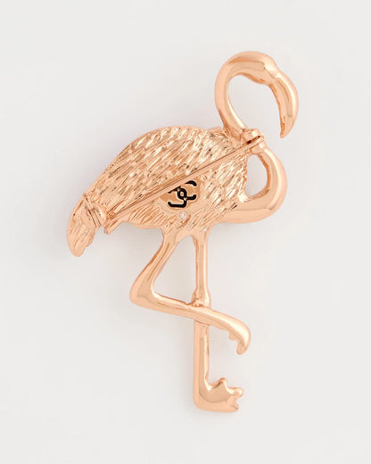 Chico's Faux Pink Diamond Flamingo Brooch Pink