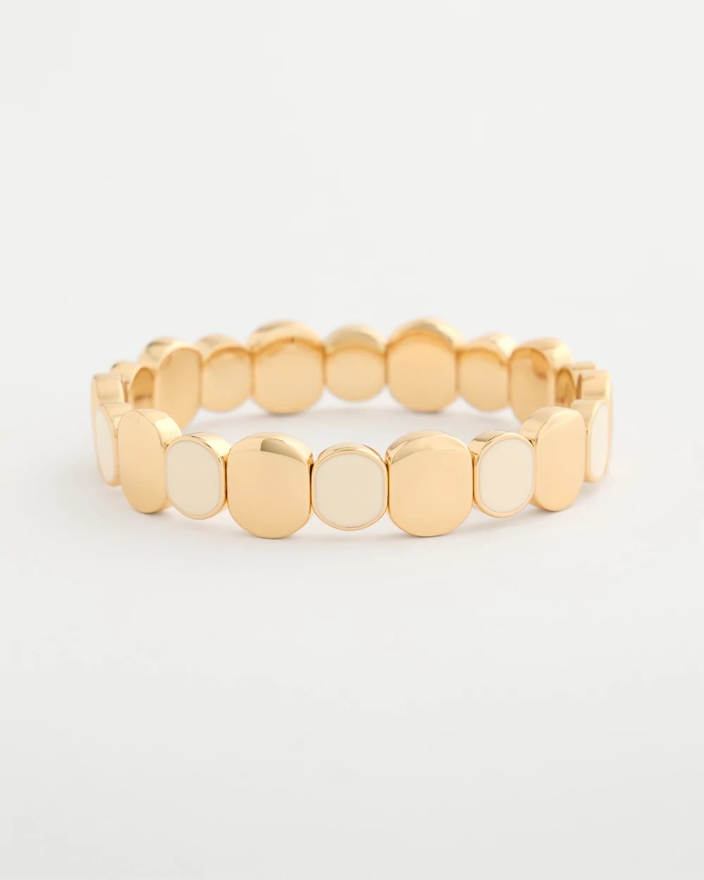 Chico's White Resin Glam Stretch Bracelet White