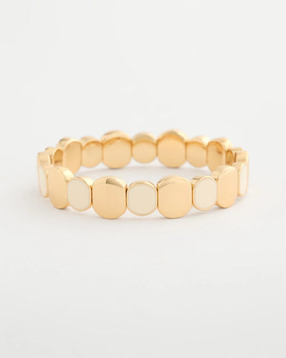 Chico's White Resin Glam Stretch Bracelet White