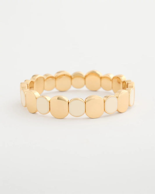 Chico's White Resin Glam Stretch Bracelet White