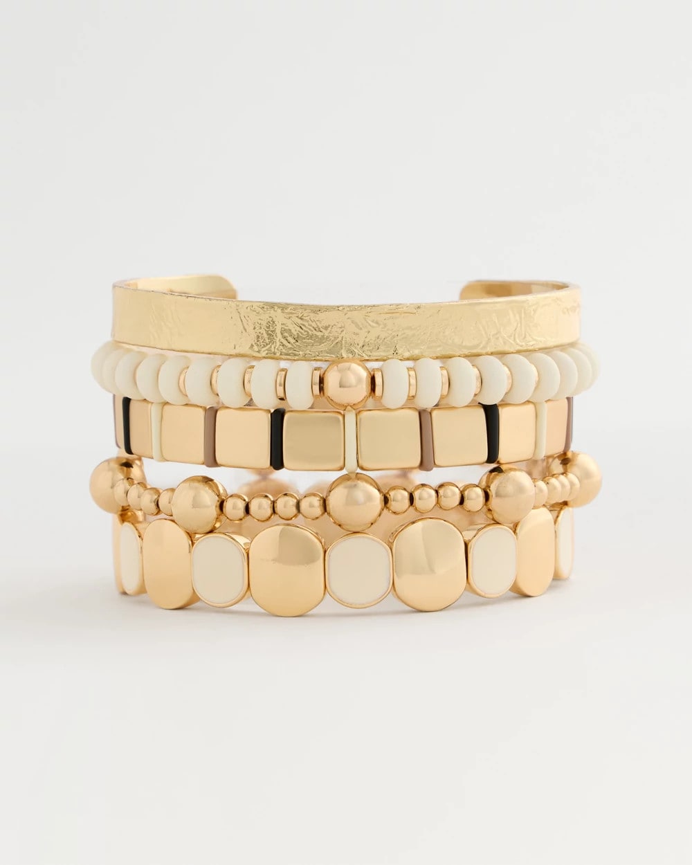 Chico's White Resin Glam Stretch Bracelet White