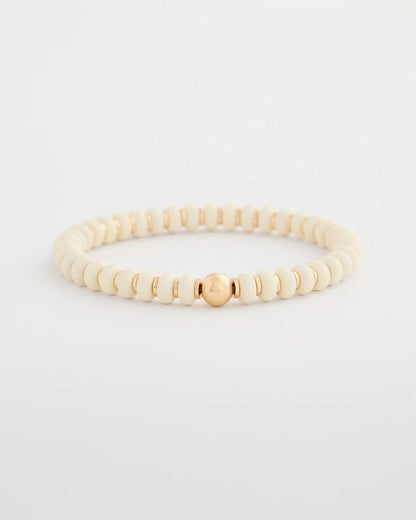 Chico's Neutral Round Stretch Bracelet White