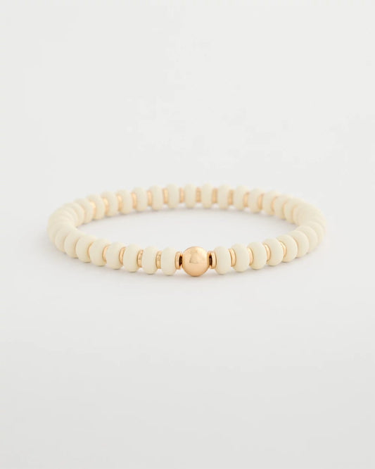 Chico's Neutral Round Stretch Bracelet White