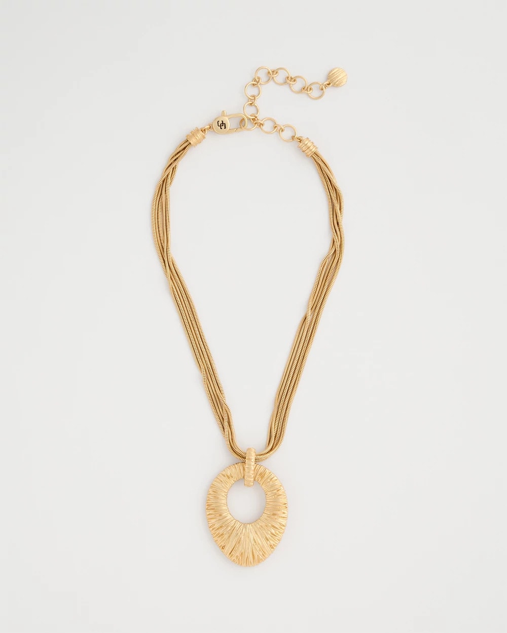 Chico's Crinkle Goldtone Pendant Necklace Gold