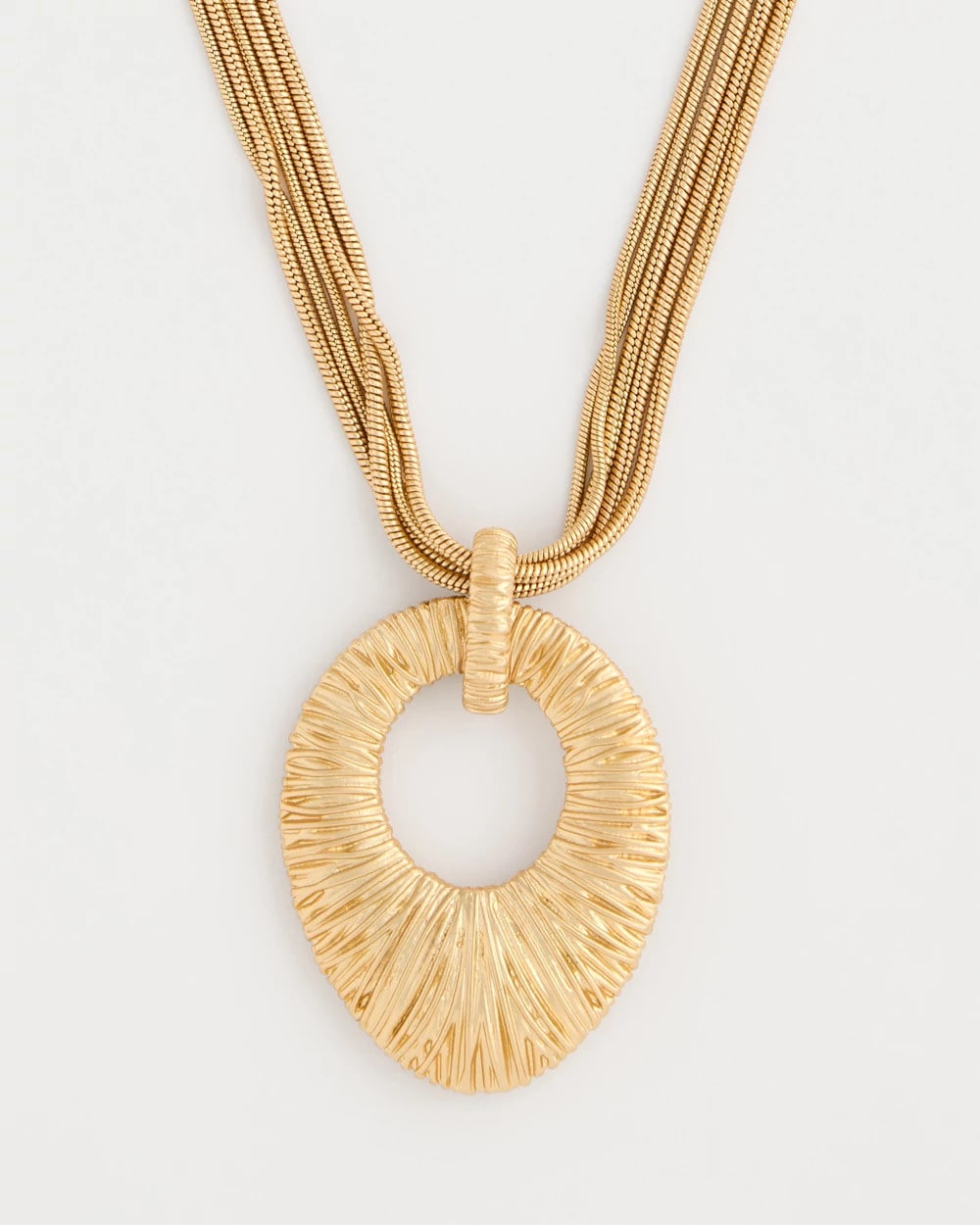 Chico's Crinkle Goldtone Pendant Necklace Gold