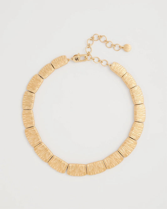 Chico's Crinkle Goldtone Collar Necklace Gold