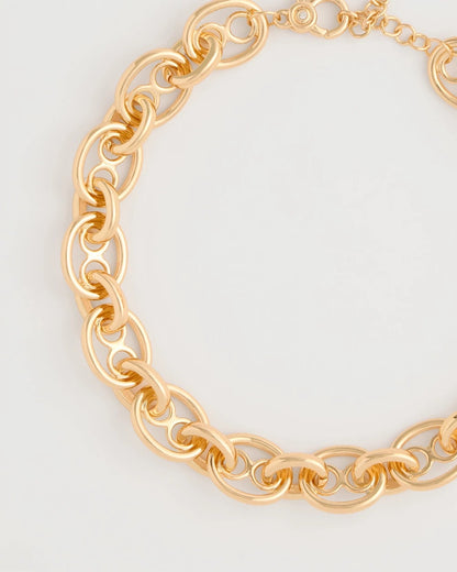 Chico's Mariner Goldtone Link Necklace Gold