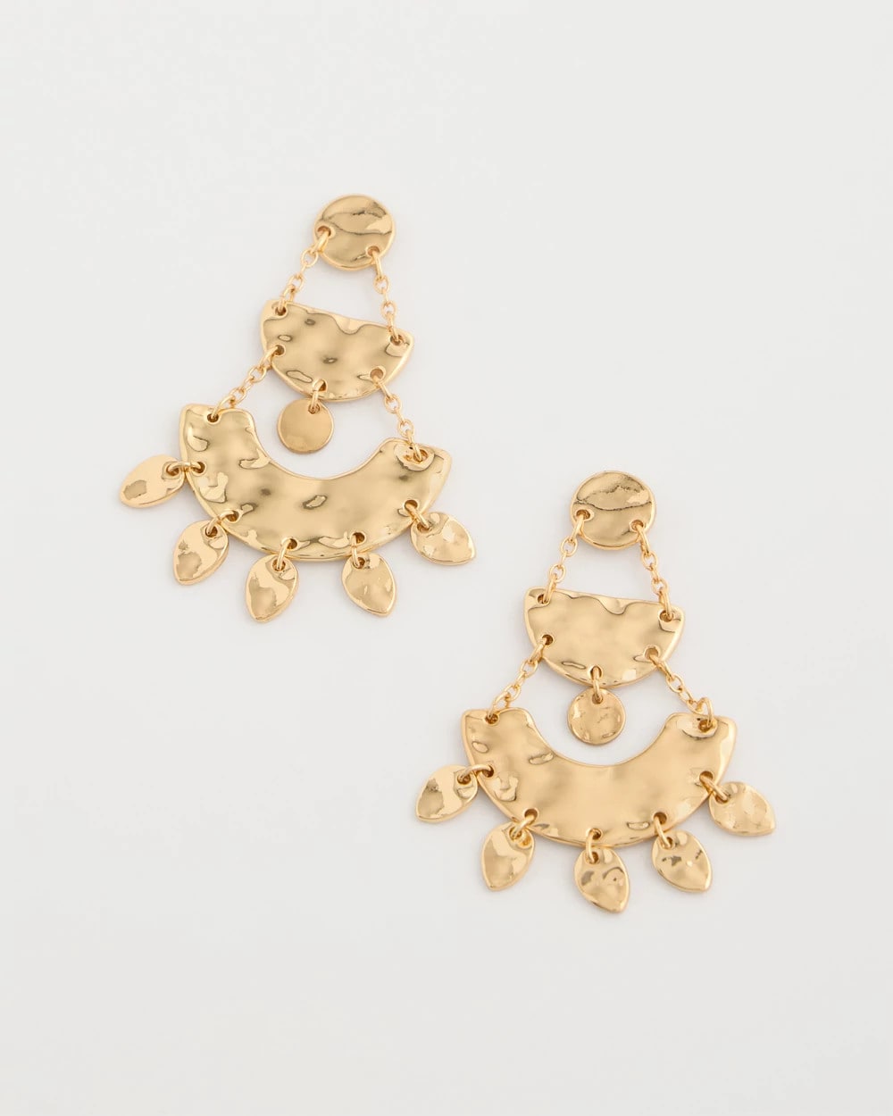 Chico's Hammered Chandelier Earrings Gold