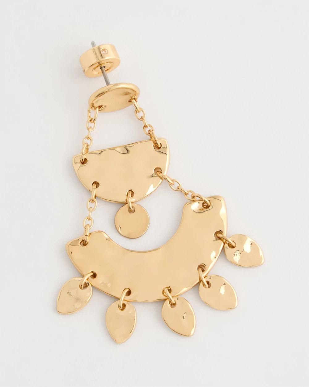 Chico's Hammered Chandelier Earrings Gold