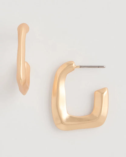 Chico's Mini Goldtone Square Earrings Gold