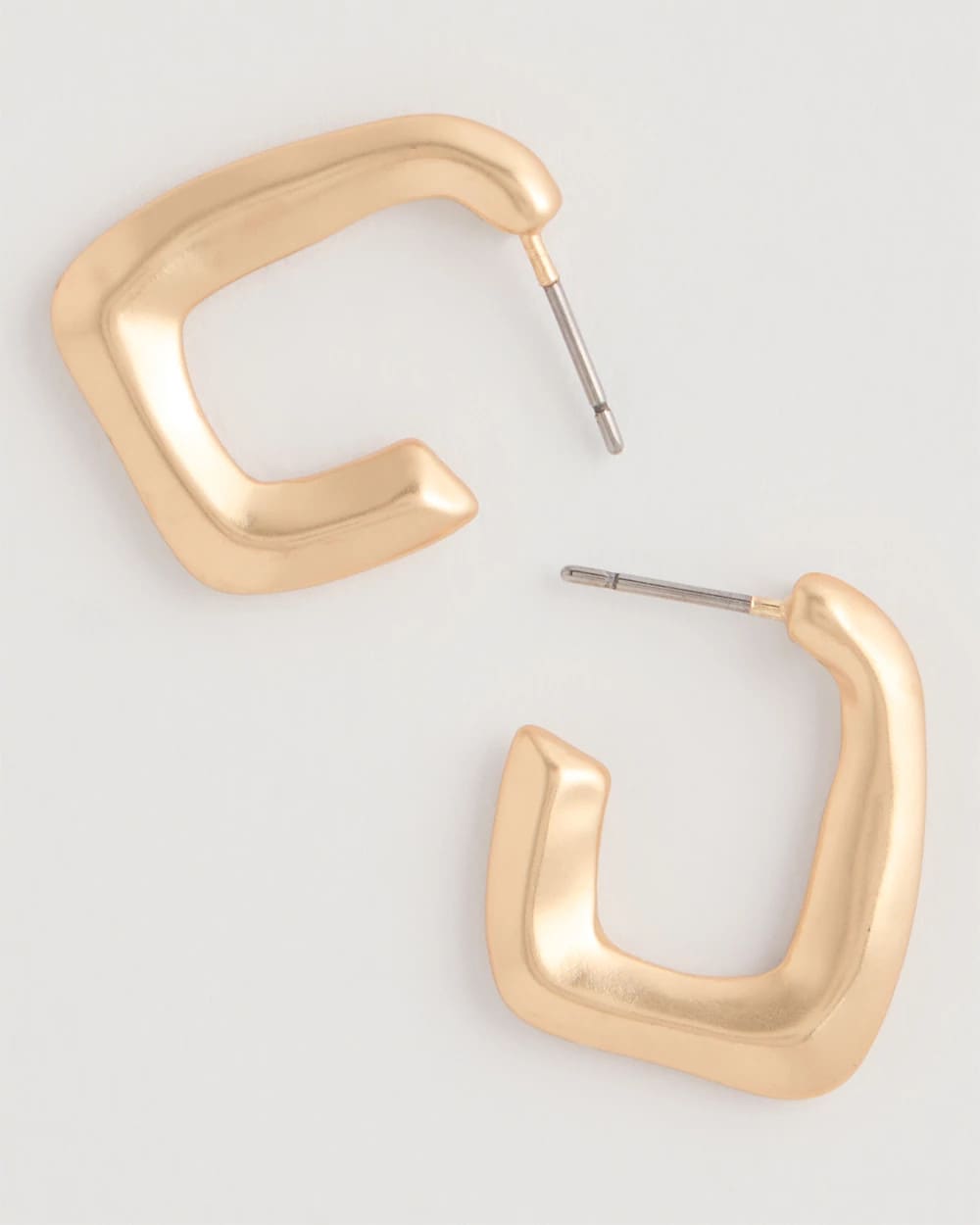 Chico's Mini Goldtone Square Earrings Gold