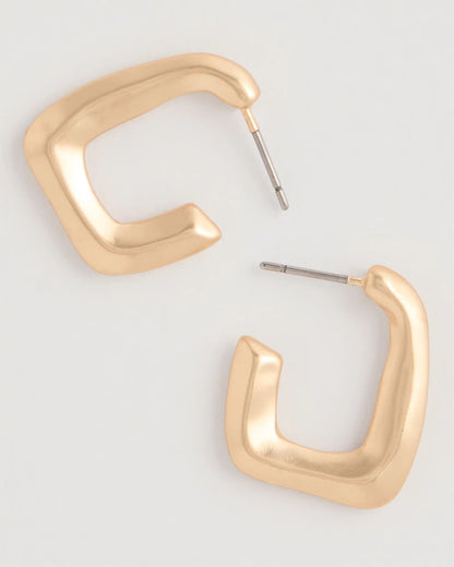 Chico's Mini Goldtone Square Earrings Gold