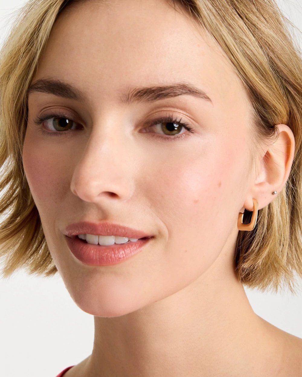 Chico's Mini Goldtone Square Earrings Gold