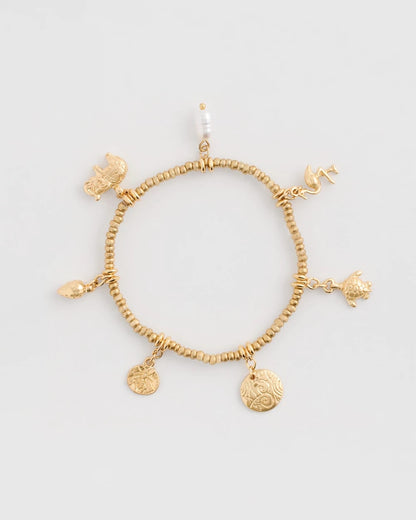Chico's Goldtone Stretch Charm Bracelet Gold