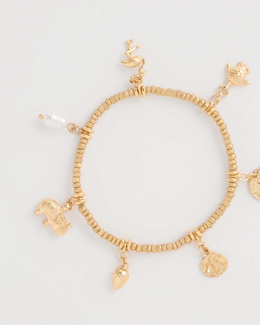 Chico's Goldtone Stretch Charm Bracelet Gold