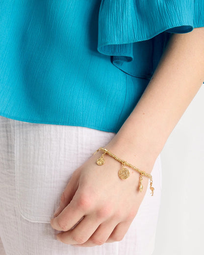 Chico's Goldtone Stretch Charm Bracelet Gold