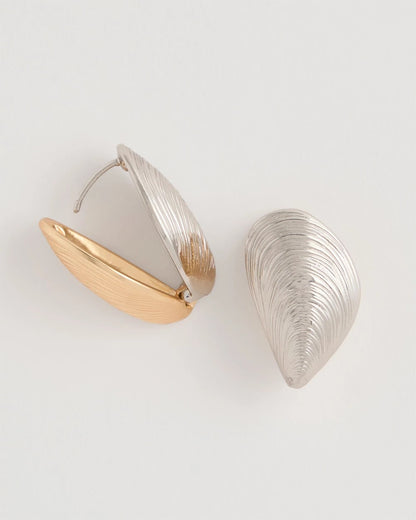 Chico's Mixed Metal Shell Earrings Mixed Metals