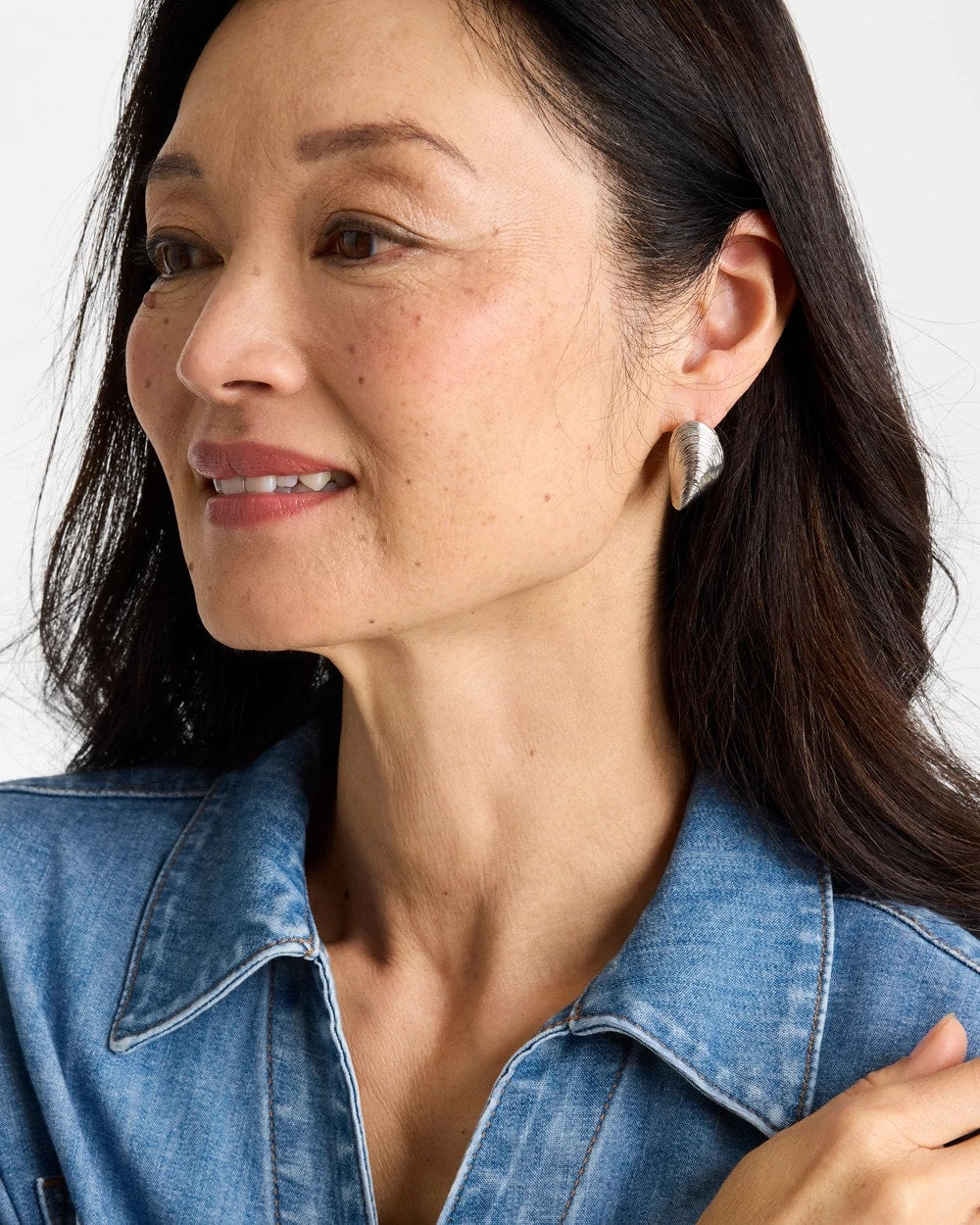 Chico's Mixed Metal Shell Earrings Mixed Metals