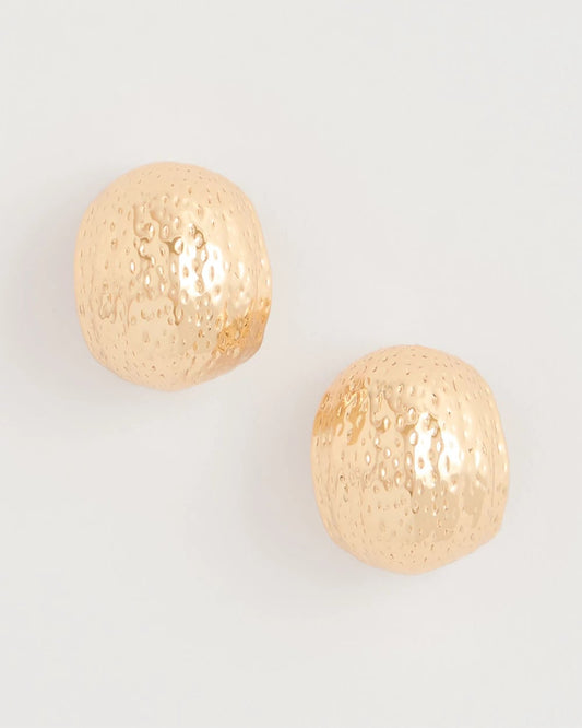 Chico's Crinkle Goldtone Hoop Earrings Gold