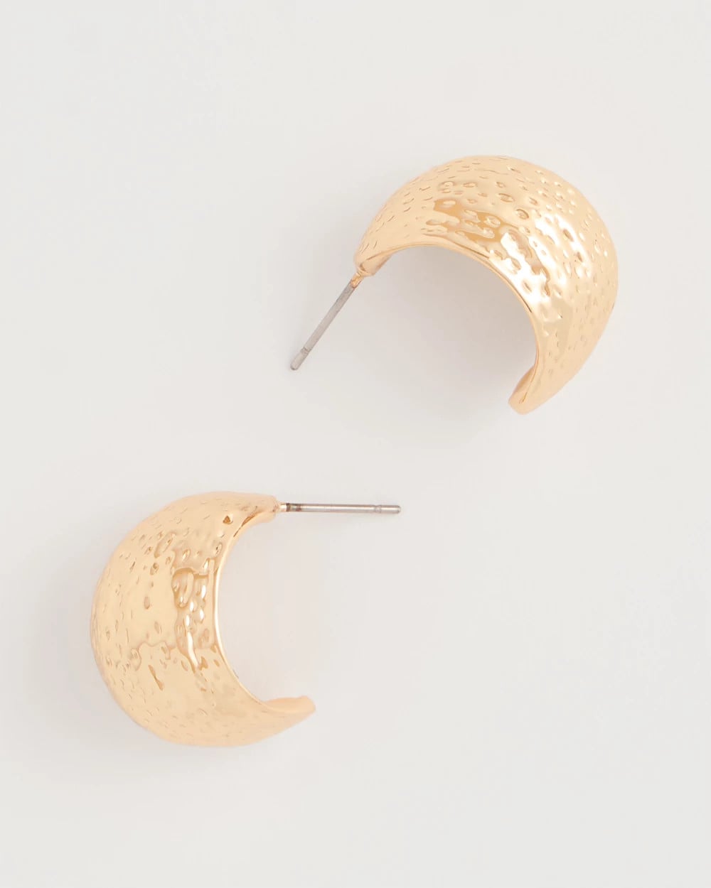Chico's Crinkle Goldtone Hoop Earrings Gold
