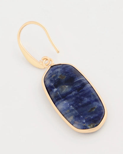 Chico's Genuine Lapis Lazuli Stone Drop Earrings Navy