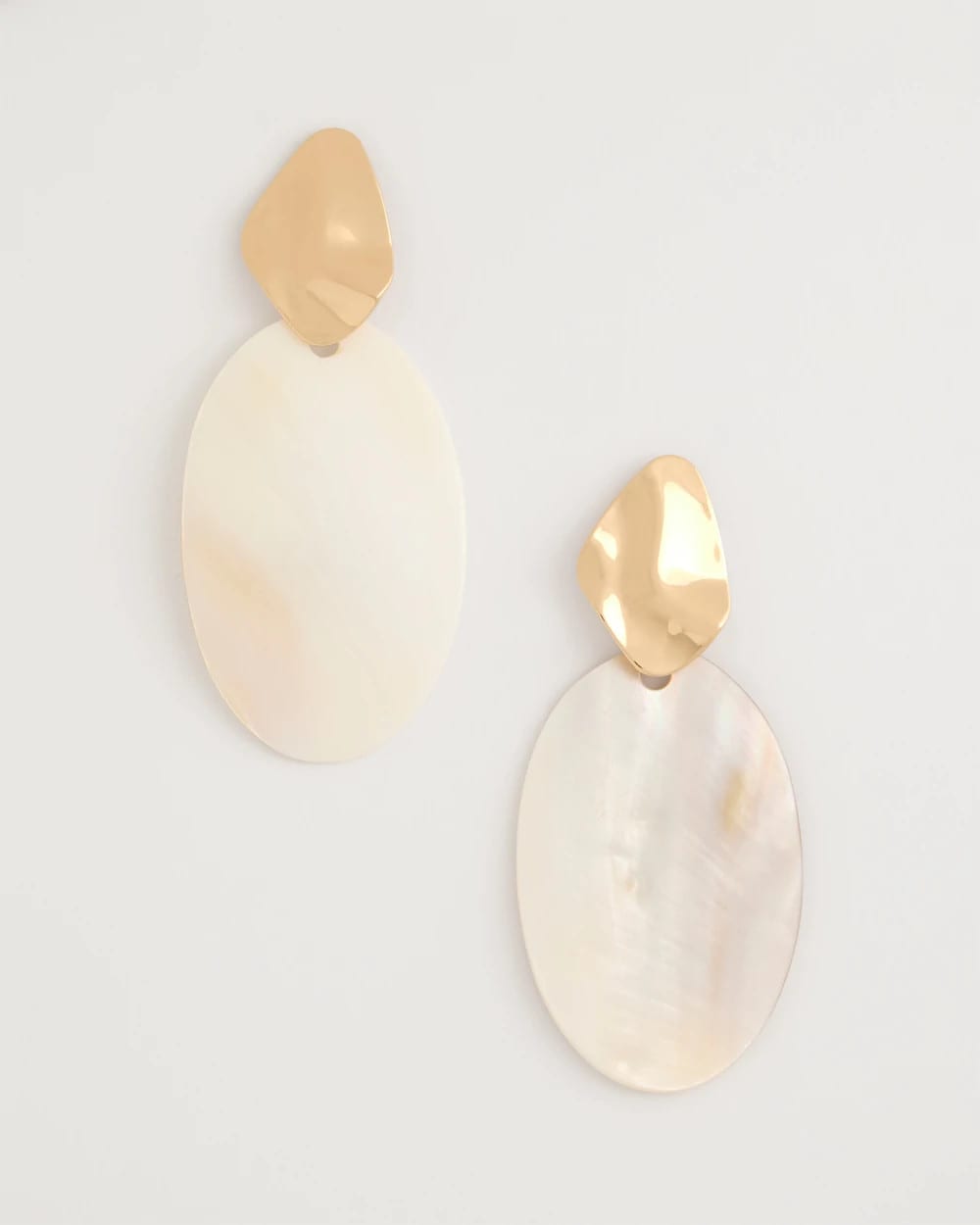 Chico's Shell Oval Drop Earrings Neutral