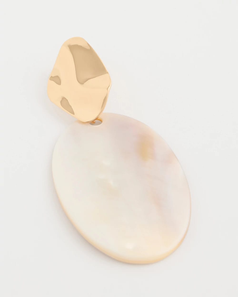 Chico's Shell Oval Drop Earrings Neutral