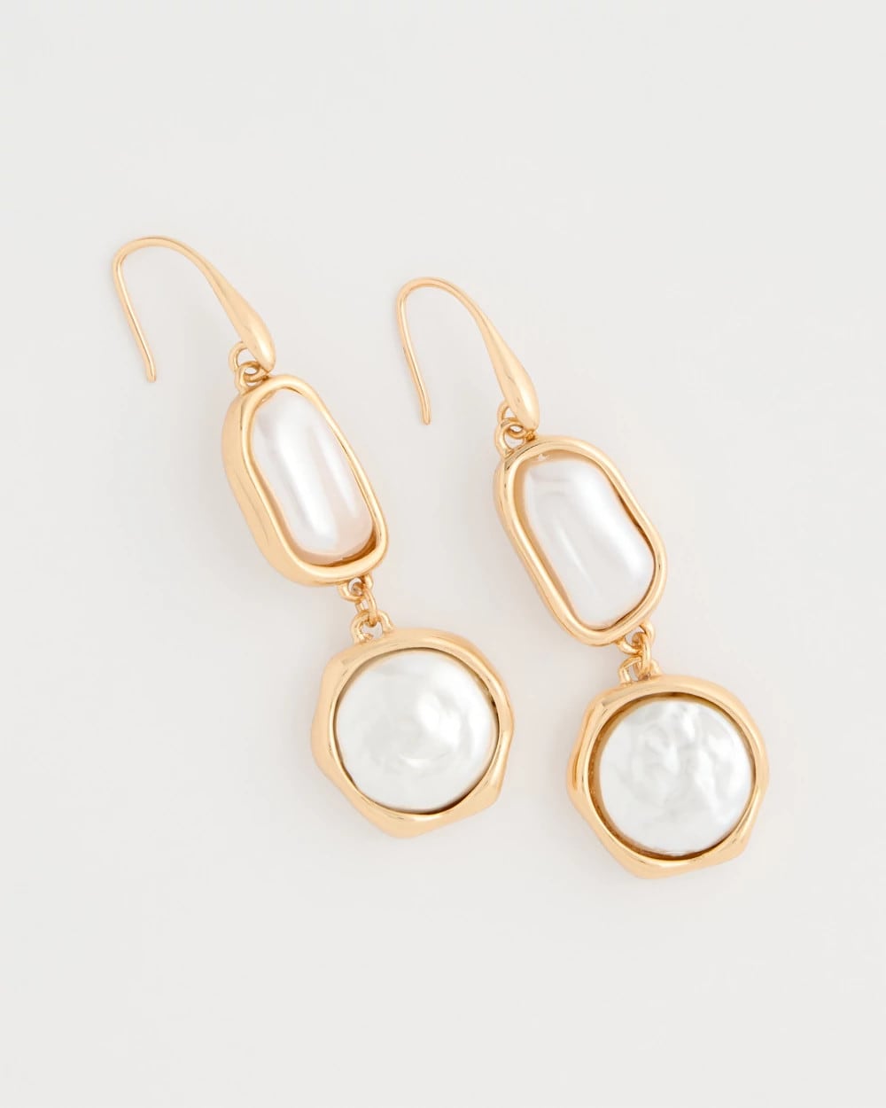 Chico's Siren Faux Pearl Drop Earrings Pearl