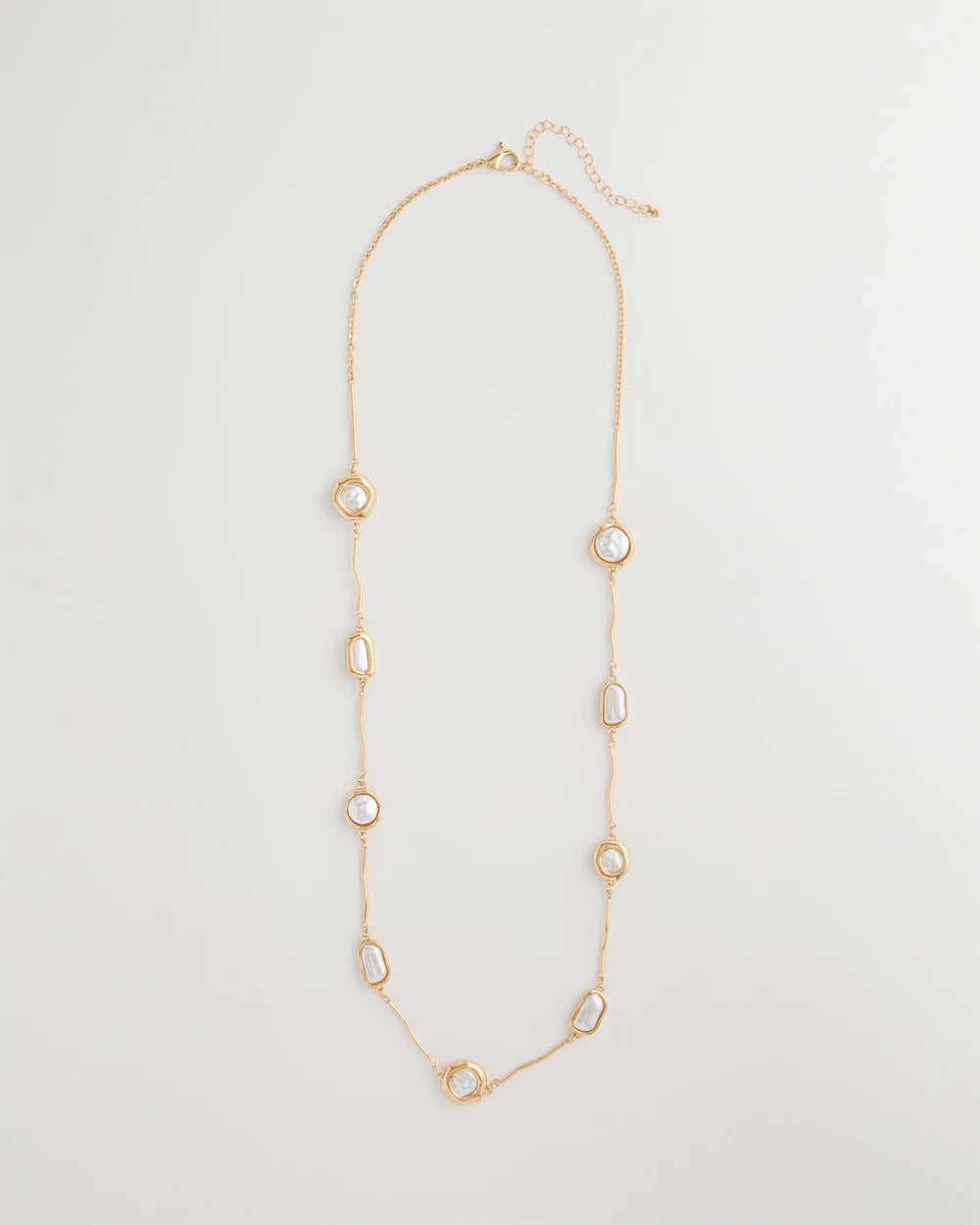 Chico's Siren Faux Pearl Long Necklace Pearl