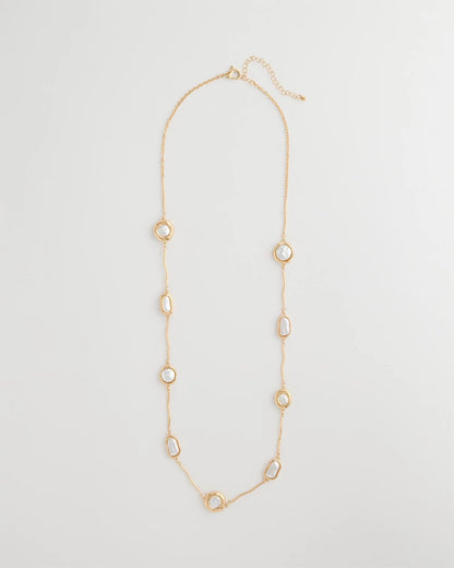 Chico's Siren Faux Pearl Long Necklace Pearl