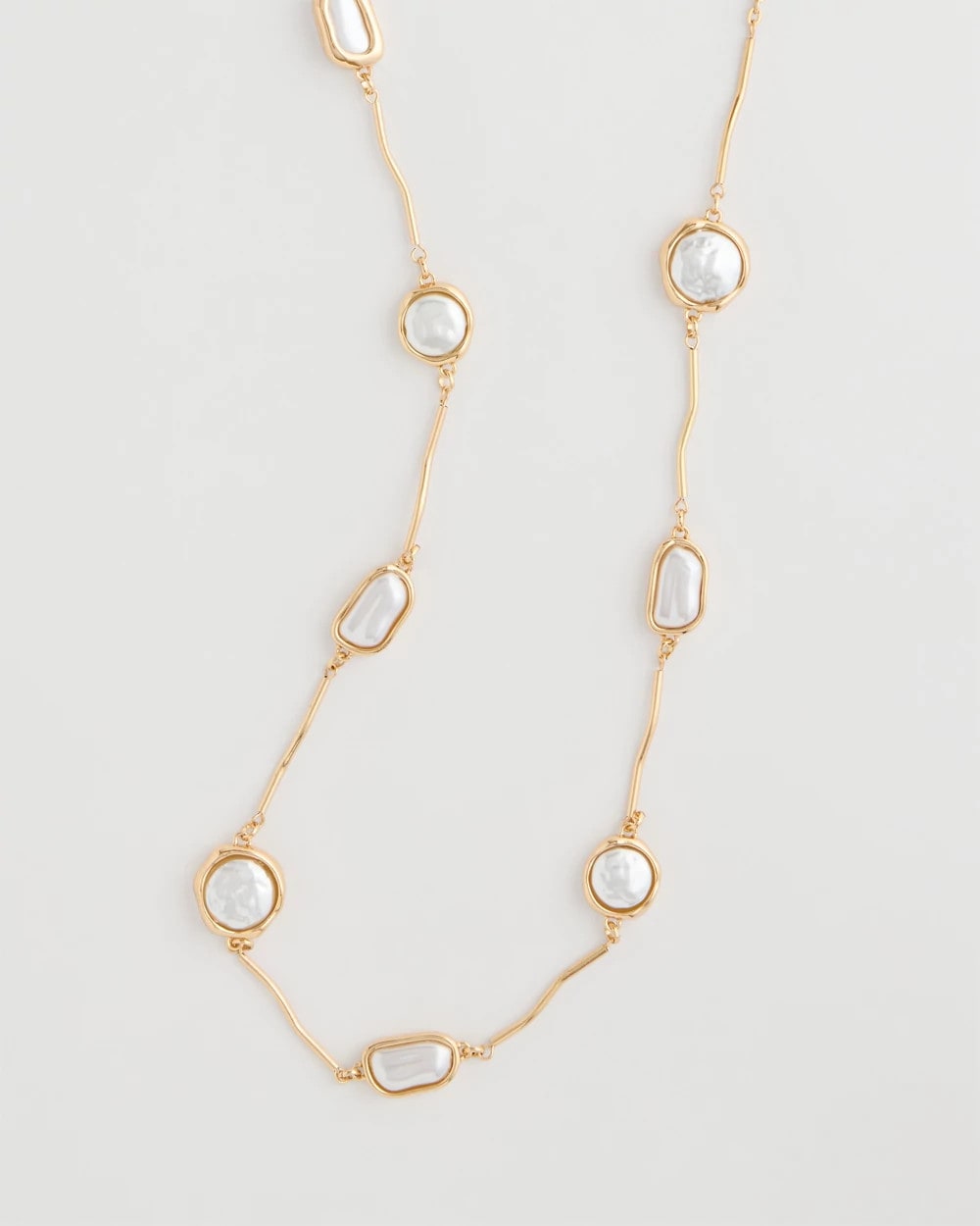 Chico's Siren Faux Pearl Long Necklace Pearl