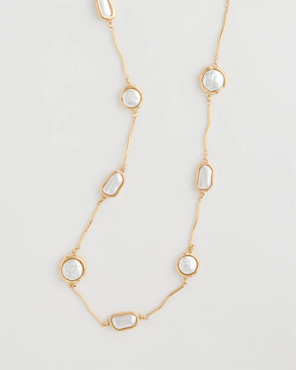 Chico's Siren Faux Pearl Long Necklace Pearl