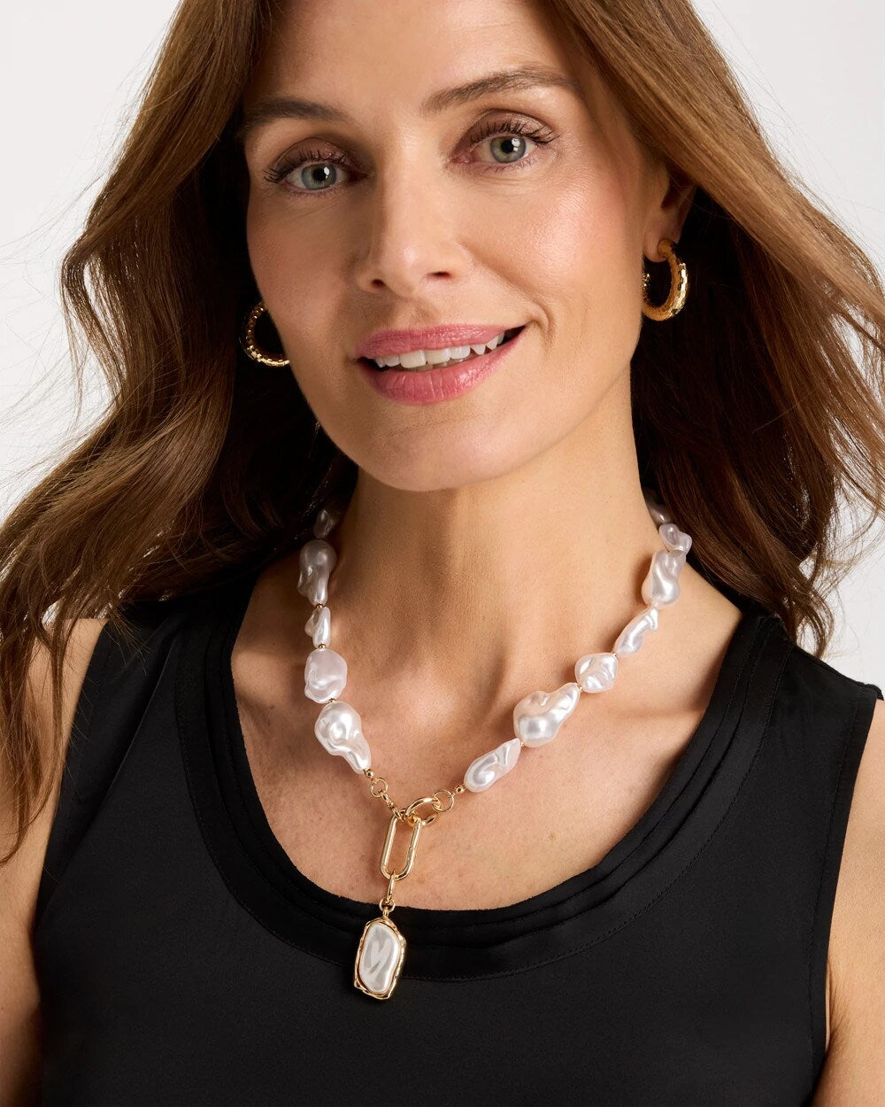 Chico's Siren Faux Pearl Y-Necklace Pearl