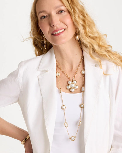 Chico's Siren Faux Pearl Pendant Necklace Pearl