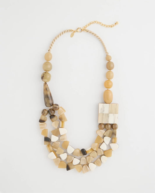 Chico's Chico's Originals Faux Horn Geo Necklace Neutral