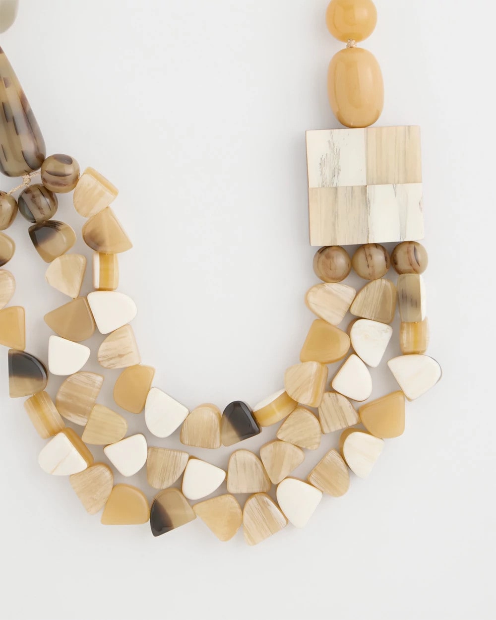 Chico's Chico's Originals Faux Horn Geo Necklace Neutral