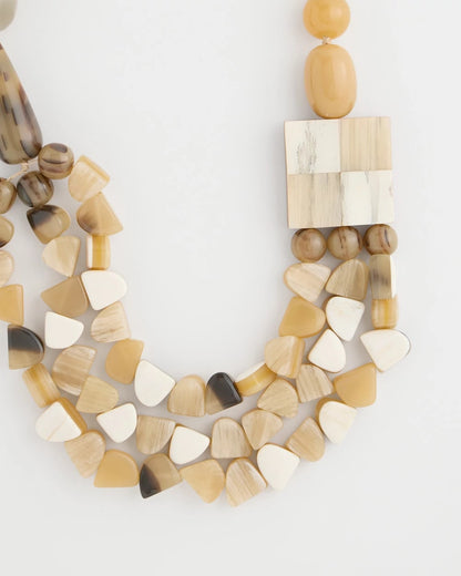 Chico's Chico's Originals Faux Horn Geo Necklace Neutral