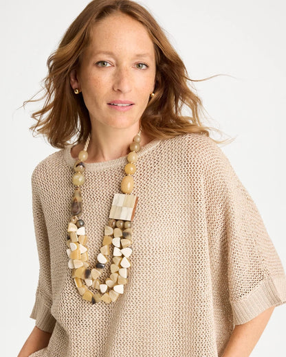 Chico's Chico's Originals Faux Horn Geo Necklace Neutral