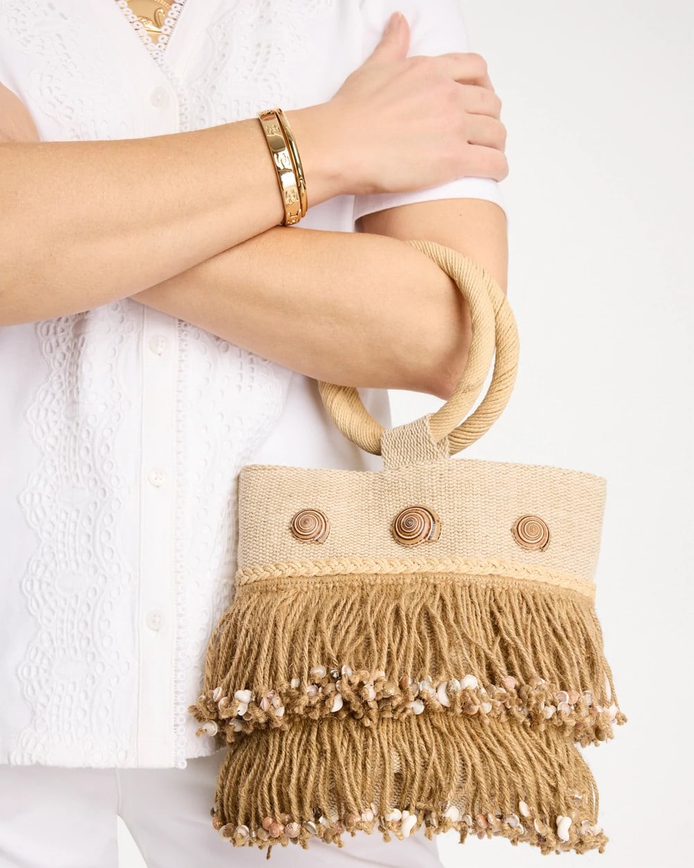 Chico's Chico's Originals Bamboo Bucket Bag Natural