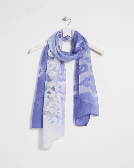Chico's Ombre Burnout Oblong Scarf Blue