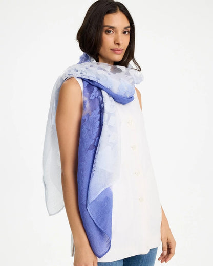 Chico's Ombre Burnout Oblong Scarf Blue