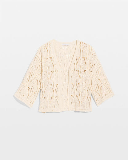 Chico's Cotton Crochet Kimono Neutral