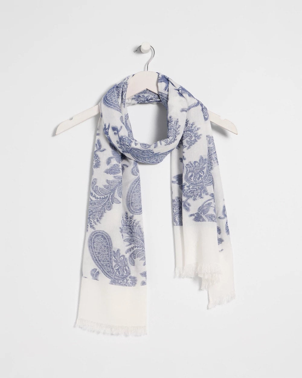 Chico's Paisley Jacquard Oblong Scarf Neutral