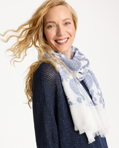 Chico's Paisley Jacquard Oblong Scarf Neutral