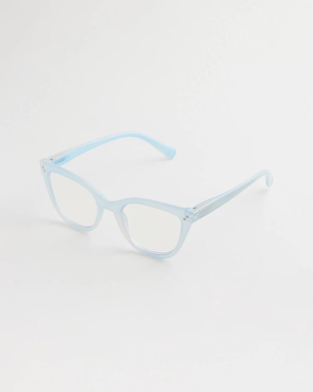 Chico's Pearlescent Cat Eye Readers Light Blue