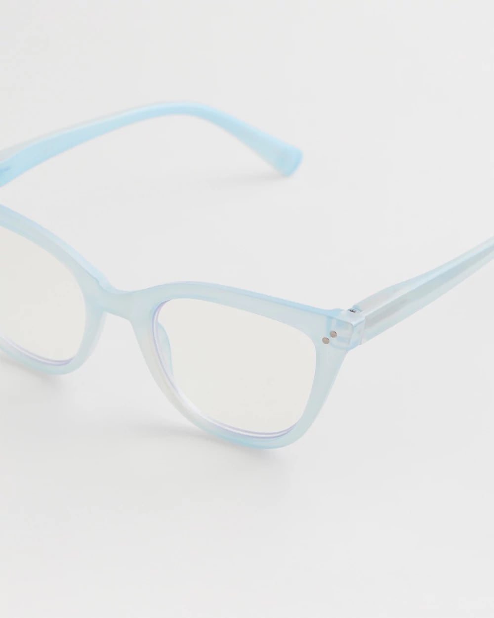 Chico's Pearlescent Cat Eye Readers Light Blue