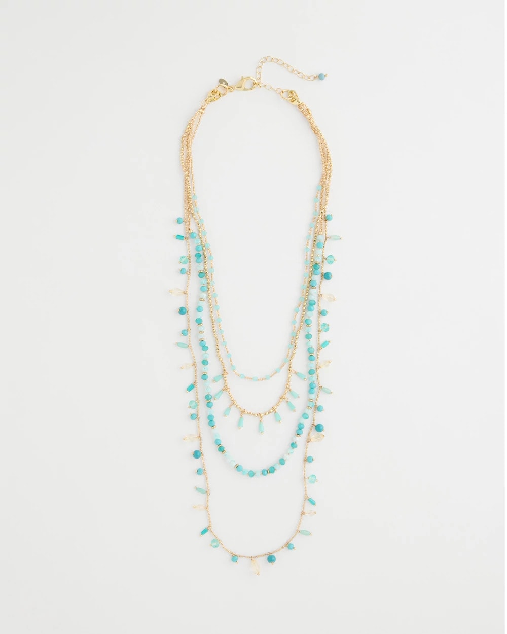 Chico's Multi-Strand Aqua Layering Necklace Aqua